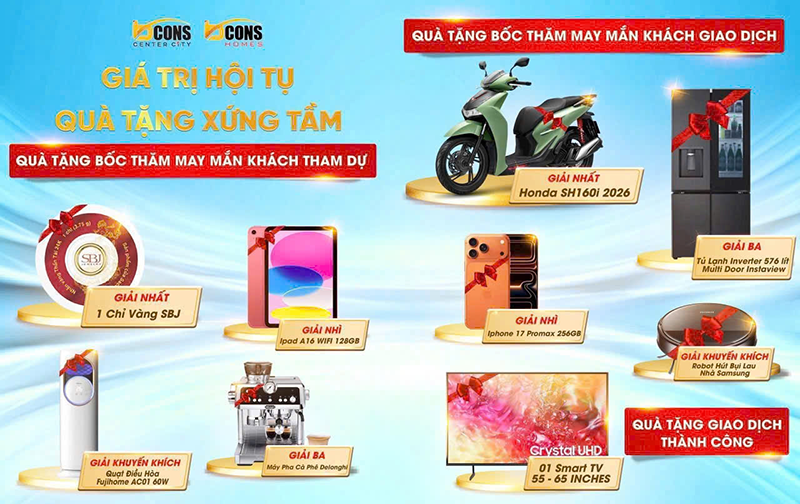 Nhiều phần quà hấp dẫn tại lễ giới thiệu dự án Bcons Center City